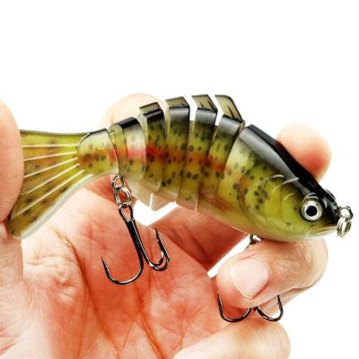 China Artificial Pencil Bait 100mm Multi Jointed 15.5g Segmented Sunken Minnow Fishing Lure Artificial Pencil Bait Multi Jointed Plastic Lures For Fishing for sale