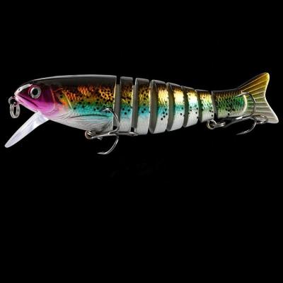 China Saltwater Bait Multi-segment Multi-color Multi-segment Plastic Hard Minnow Lure Saltwater Baits UV Printed Floating Groundbaits For Bass Snakehead Pike for sale