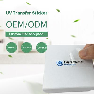 China Cheap Custom Waterproof DTF Logo Decal Full Color Removable UV Vinyl Transfer Stickers Label In Roll for sale