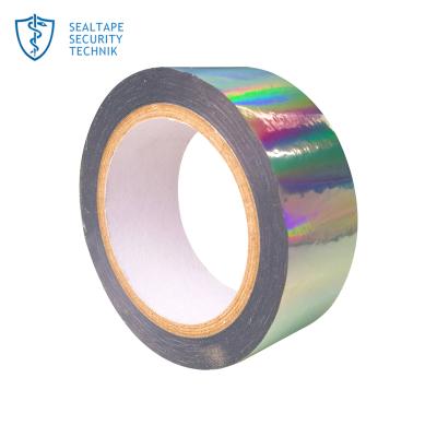 China Waterproof Cardboard Box Security Packing Adhesive Anti Theft Holographic Void Seal Tape for sale