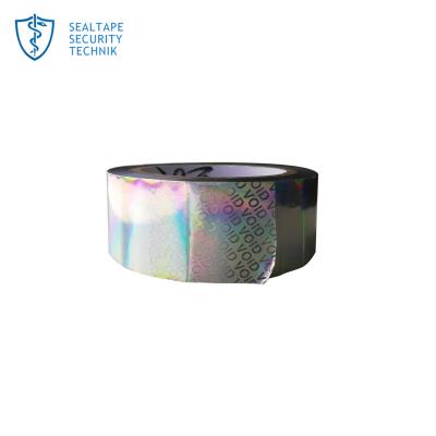 China Waterproof Vacuum Open Transparent Clear Tear Roll Adhesive Laser Security Holographic Tape for sale