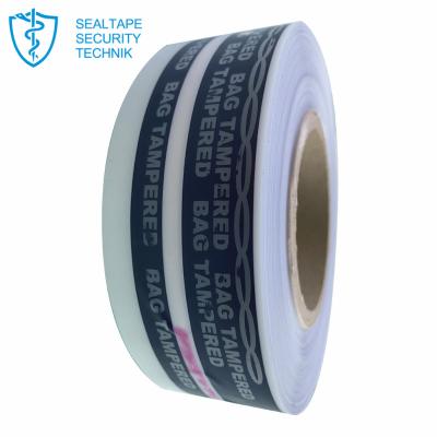 China Waterproof Double Side Printing Temperature Tamper Resistant Security Tape For Security Plastic Bags Messenger for sale