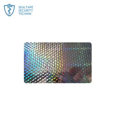 China Holographic Foil Stamping ID Card Paper Authentication Laser Label Sticker Transparent Hologram Hot Overlay for sale