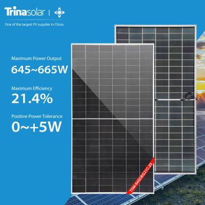 China Mono Solar POE/EVA Trina PV Modules 210mm Bifacial Solar Cells 645W-665W Solar Panels For Sale for sale