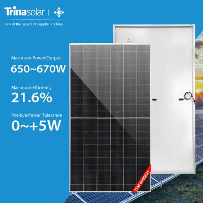 China EVA Trina Mono PV Module Factory Price Solar Powered Solar Panels 650W 655W 660W 665W 670W Best for Rooftop Solar System for sale