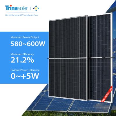 China EVA/POE Trina 580W 585W 590W 595W 600W monocrystalline PV panel efficiency solar paneles solar fotovoltaicos for sale