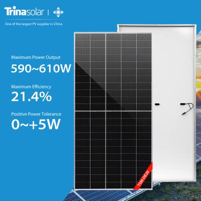 China Solar Panels 590W - 610W Mono Facial EVA / POE Trinasolar Power 210mm Half Cell Solar PV Modules for sale