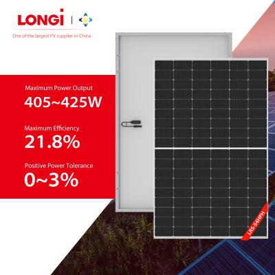 China Longi 405W 410W 415W 420W 425W Single PV Module Solar Panel Solar Panel For Solar System Mounting Hardware zonnepanelen 182mmx182mm for sale