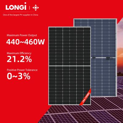 China Longi 440W 445W 450W 455W 460W solar panel all black PV panel panel solarair solar panels halter solarmodul 166*166mm for sale