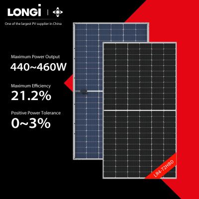 China Longi 440W 445W 450W 455W 460W solar panel manufacturers in china solar bifacial modulo fotovoltaico placa solar 166*166mm for sale