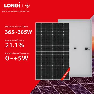 China Mono Solar Panels 355W - 385W Solar PV Module LONGi Solar Cell Manufacturer With Competitive Price 166mmx166mm for sale