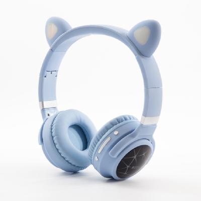 China Wireless Headset Foldable Over-Ear Headband Kids Earphone BT LED Microphone Handsfree Cat Ear Unicorn Headphone Luminous Light For Kids for sale