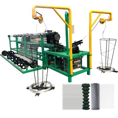 China Manufacture factory hot sale easy operate automatic double wire diamond cyclone chain link mesh machine for sale