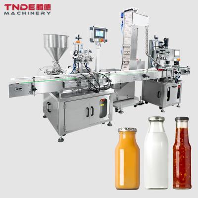 China GX21-A300 Automatic Liquid Food Jam Ketchup Sauce 120ml Paste Filling Machines Knock Glass Bottle Servo Capping Machines for sale