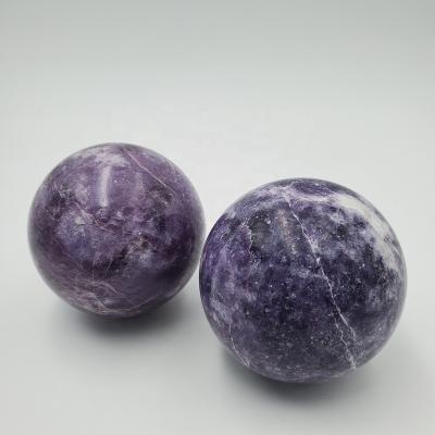 China Europe whosale high quality purple lepidolite healing crystal balls reiki quartz stone sphere for home decoration feng shui for sale