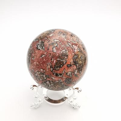 China Europe whosale high quality fork open healing leopard stone Crystal Balls quartz sphere for home decoration feng shui for sale