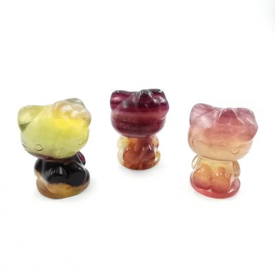 China China Factory Manufacture Various Natural Crystal Stone Carving Fluorite Animal For Gift for sale