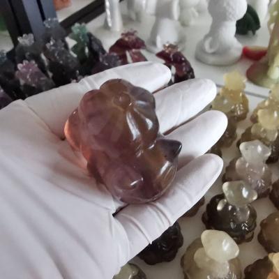 China China whosale natural economic custom design high quality Fluorite Crystal Carving pokemo for gift for sale