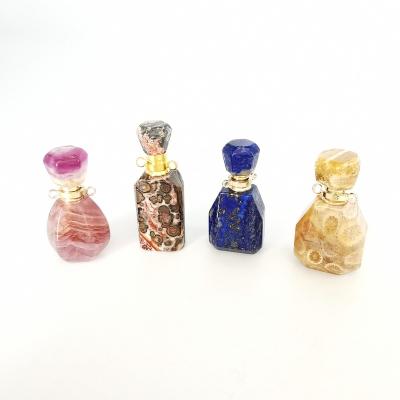 China Europe whosale natural gemstone mixed stone perfume bottle for home decoration and gifts for sale