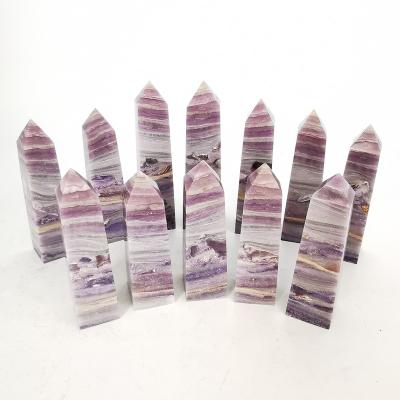 China Wholesale High Quality Natural Silk Crystal Point Fengshui Fluorite Europe Healing Crystal Tower For Home Decoration for sale