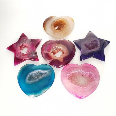 China Hot Selling Cheap Custom Made Amethyst Flower Agate Cabochon Flat Heart From China for sale