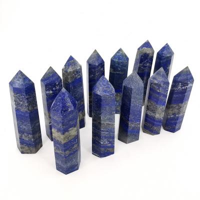 China wholesale point high quality natural healing crystal fengshui Europe lapis lazuli crystal tower for home decoration for sale