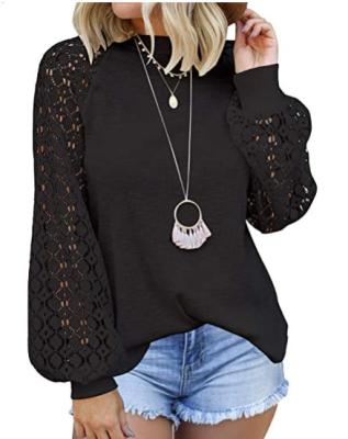 China Anti-Wrinkle MIHOLL Women's Long Sleeve Tops Lace Up Casual Loose Blouses T-Shirts for sale