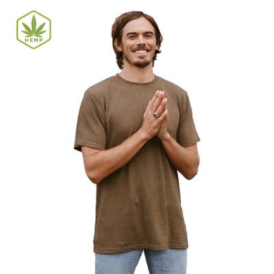 China Oversize Wholesale T-shirt Anti-Wrinkle Heavy Organic Cotton T-shirts Plain Custom Logo Mens 100% Hemp T Shirt For Printing for sale