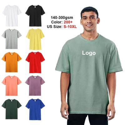 China Anti-Wrinkle Plus Oversized T-shirt Off The Shoulder 100% Drop Size Men's OEM Heavy T-shirt Blank Boxy Heavy Custom Thick Cotton for sale