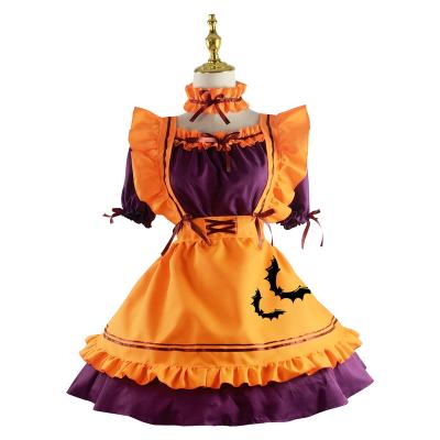 China Cotton Embroidered Halloween Lolita Lolita Skirt Restaurant Work Dress Japanese Anime Maid Maid Cosplay Costume Dress for sale