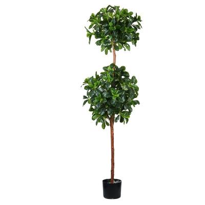 China Polyscia Indoor Decorative Artificial Trees Environmental Friendly High Quality Life Size Artificial Double Trees Canopy for sale