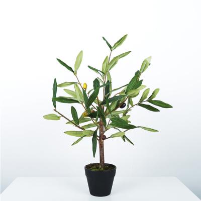 China 45cm high Olive Tree Real Trunk Mini Contemporary Simulated Artificial Olive Tree with Fruit for Home Decor for sale