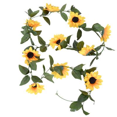 China Low MOQ Wholesale Hot Sale Sunflower Artificial Flower Wall Sunflowers Artificial For Wedding Party Arch Garden Decoration for sale