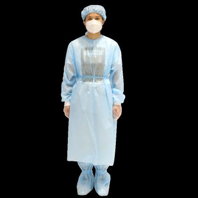 China SMS +PE film factory sms pe disposable nonwoven isolation medical gown for sale