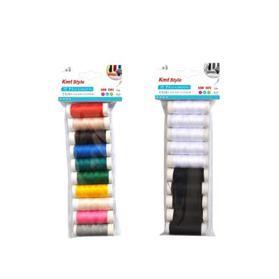 China Low Shrinkage Factory Supply Household Mini Colorful Black White Polyester Yarn Sewing Thread for sale