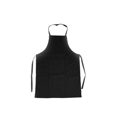 China Modern Black Cotton Polyester Chef Cooking Cleaning Bib Aprons Cafe Restaurants Kitchen Apron for sale