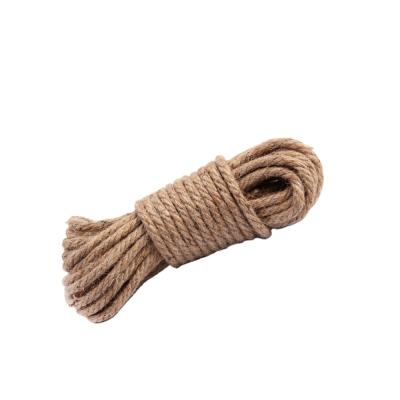 China Durable 4MM DIY Natural Hemp Rope Braided Hemp Bundling Rope Bulk Jute Decorative Rope for sale