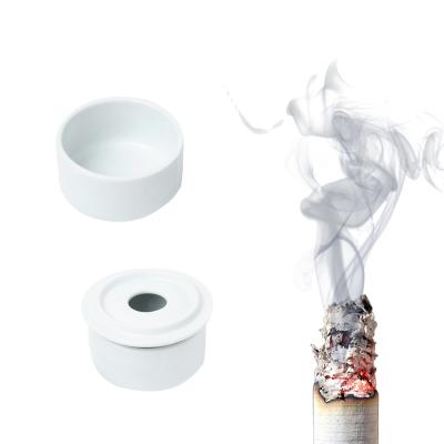 China Durable Custom 9/11CM Round Portable Ashtray With Lid Durable Ceramic Cigar Ashtray for sale