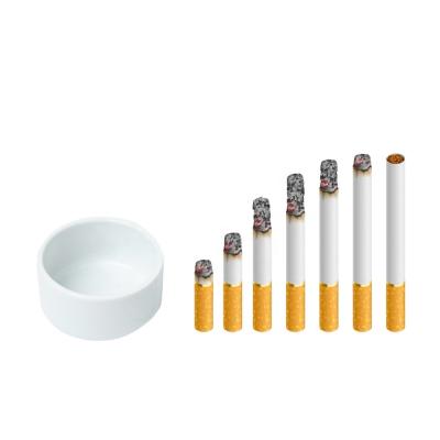 China OEM Simple Round Ceramic Water Filled Smokeless Acceptable Lid Ashtray Hotel Restaurant Home Use Ashtray for sale