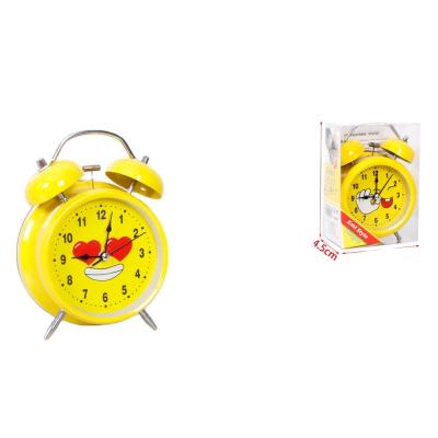 China Antique Classical Bedside Clock Metal Battery Power Table Battery Power Cartoon Style Bell Desk Twin Alarm Clock for sale