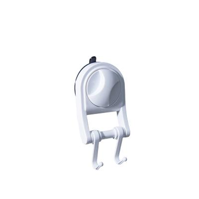 China Viable White Round Vacuum Chuck Wall Mount Hanger Clothe Hook Bathroom Towel Hook for sale