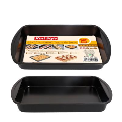 China Classic Black Non Stick Coating Metal Deep Baking Pan Large Baking Tray for sale