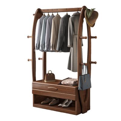 China Extendable YMSC Standing Coat Rack For Home/Office Hanger Rack Storage Clothing Coat Rack with Drawers for sale