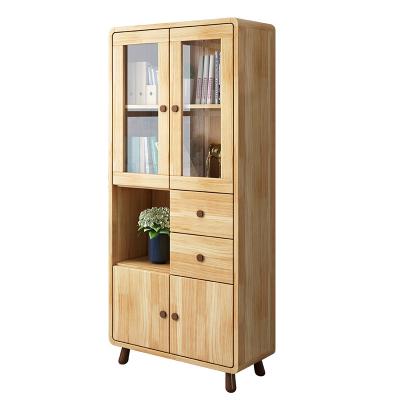 China Minimalist YMSC Modern Home Furniture Storage Cabinet Living Room Drawers Cabinet Solid Wood Bookcase for sale