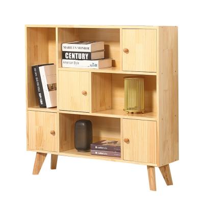 China Minimalist YMSC Cube Bookshelf 3 Tier Modern Bookcase with Legs Wood Storage Organizer for Livingroom for sale