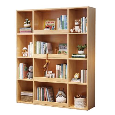 China Modern YMSC Simple design wooden bookshelf Kids Bookcase Modern Kids Book Storage Rack for sale