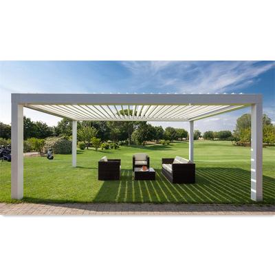 China New Design Terrace Easily Assembled Louvered Roof Garden Arches Gazebo Motorized Louvered Aluminum Bioclimatic Pergola for sale