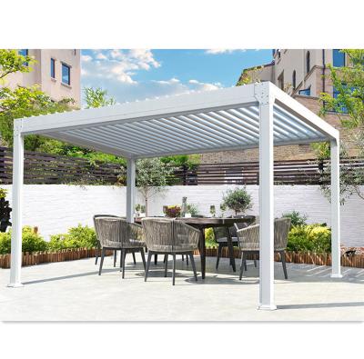 China Easily Assembled Electric Motorized Outdoor Living Aluminum Profile 3 x 4 Louvered Roof Timber Proteus Nova Pergola for sale