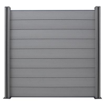 China Easily Assembled Aluminum Plastic Wooden Decking Post Panel Fence Outdoor Composite Garden Fence In Durable WPC Service for sale