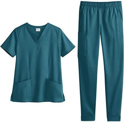 China Women Eco-Friendly Bulk Custom Wholesale Hospital Tunic Hospital Suit Sets Clothing Nurse Apparel Medical Uniform Wear Scrub Top for sale